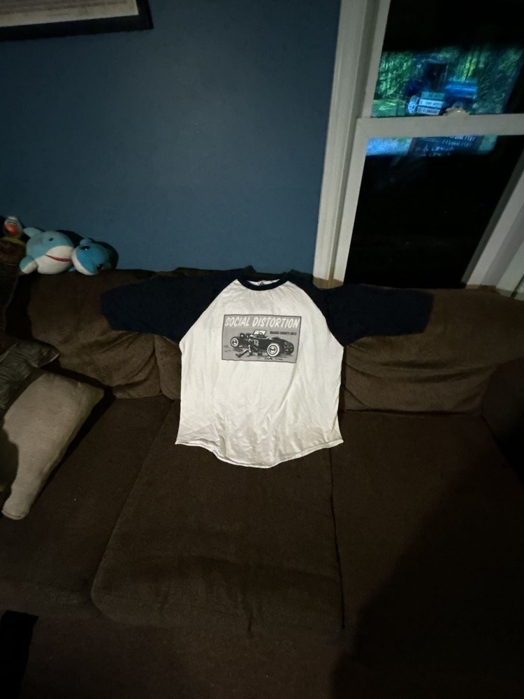 Vintage Social Distortion Orange County Calif Raglan 3/4 Sleeve Shirt