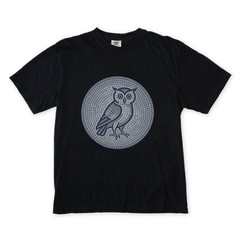 Mosaic Owl T-Shirt | Geometric Blue Grey Wisdom Graphic Tee | Comfort Colors