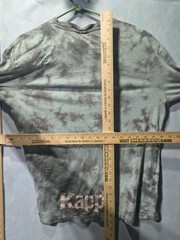 Kappa Shirt Mens L Green Tie Dye Logo Graphic Tee Back Hem Print Streetwear