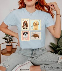 Custom Pet Portrait Stamp Comfort Tee Shirt Personalized Dog Cat Lover Gift