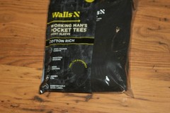 NIP Walls Working Man’s Pocket Tees S/S Cotton Rich – XL – Black – 2 Pack
