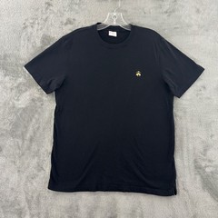 Brooks Brothers Logo Crew T-Shirt Mens M Black Cotton Short Sleeve Golden Fleece