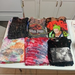 Bulk Lot 48 Tie Dye Shirts Size Large Assorted Graphics Sports Anime Festival #2