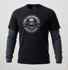 Hot Leathers Men’s Black 2nd Amendment Homeland Security T-Shirt. Size L