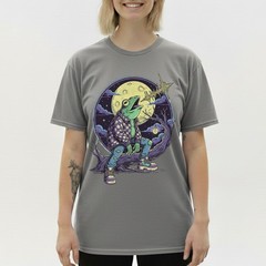 Funny Frog Flannel Howling Moon Spooky Tree Retro Graphic Tee Gift Men