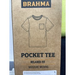 2 Brahma Mens Large Pocket Shirts Crew Neck Relaxed Fit 1 Neon Yellow & 1 Black
