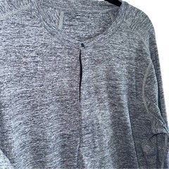 Lululemon Surge Long Sleeve Henley Sz Medium Space Dye Camo Black Dark Slate
