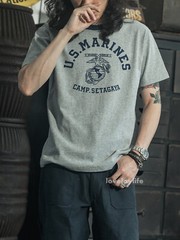 NON STOCK Retro Cotton Men T-Shirt USMA MARINE T Heavyweight Basic Tee T-Shirts