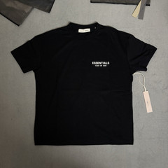 Fear of God ESSENTIALS Men’s M Black Logo Graphic Crew Neck Short Sleeve Tee