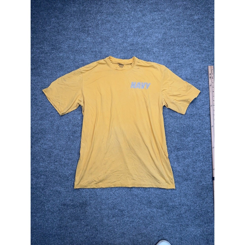 New Balance US Navy PT TShirt Mens Large Yellow Reflective Military Training Top