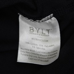 BYLT Shirt Mens Small Navy Drop Cut S/S Lux Curved Hem Premium Stretch Tee
