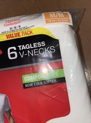 Hanes Men’s Undershirt 6-Pack V-Neck Men’s Shirts Medium Tagless