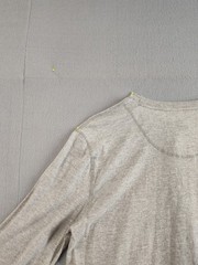 Weatherproof Men Shirt M Gray Henley Neck Long Sleeve Flat Front Pullover Tee