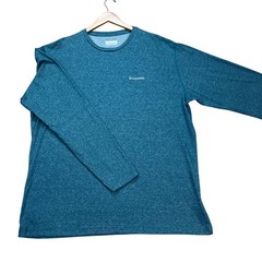 Columbia Pullover Mens XXL Teal Blue Heathered Long Sleeve Omni-Wick T-Shirt EUC