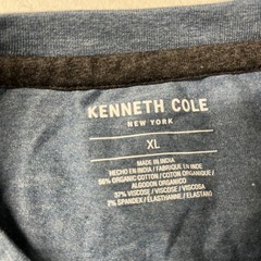 KENNETH COLE Men’s Organic Cotton Blend Crewneck T-Shirt XL BLUE Comfort Stretch