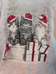 The Mountain 3D Tees Short Sleeve T Shirt Mens Sz Large Christmas Kitten Present
