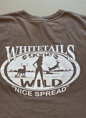 Back Country T Shirt *Whitetails Gone Wild “Nice Spread”, Size Large, Brown