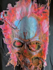 VLONE Screwhead Skull T-Shirt Black Blue Red Flame V Logo Tee New Deadstock XL
