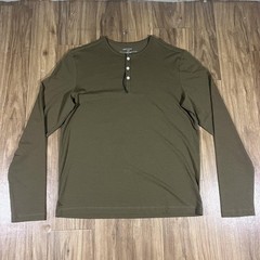 UNTUCKit Shirt Mens Small Green Long Sleeve Henley Stretch Tagless Cotton Blend
