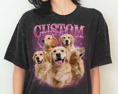 Custom Pet Portrait Personalized Comfort Tee Dog Cat Memorial Gift Shirt