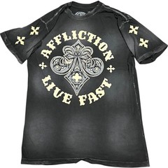 AFFLICTION Black ROYALE Short Sleeve Slim Fit Y2K T-shirt MMA Elite NWT