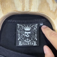 Killstar Shirt Mens Medium Black Strap Pentagram Goth Long Sleeve Occult Y2K Emo