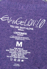 EvanGelion 1.0 Sz MED You Are Not Alone Lootcrate anime Graphic Tee shirt 826