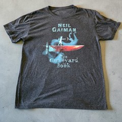 Neil Gaiman The Graveyard Book Mens L T-Shirt Official Literary Graphic Tee Gray