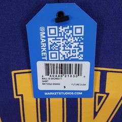 MARKET STUDIO Shirt Mens Small Blue Purple Pullover Crew Sacred Basketball Tee