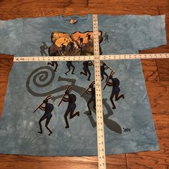 The Mountain Men’s T-shirt Blue Kokapelli Native Leather Tag XL NWOT