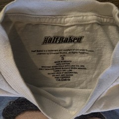 Half Baked Universal Studios Movie Graphic Tee White Crew Neck Size S