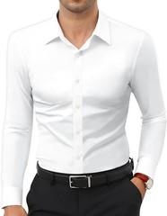 Spring Fashion Stretch Shirt Men Casual Long Sleeves Business Casual Coat