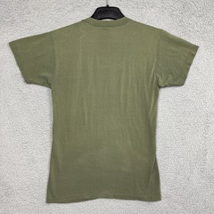 VTG Army Green T Shirt Single Stitch Olive MZRS 16.5” PTP Military Distress 70s