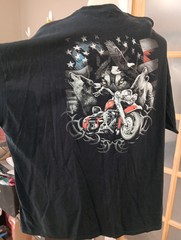 BIKER T Shirt WOLF EAGLE America FLAG V Twin Patriotic CHOPPER Motorcycle Sz 4XL