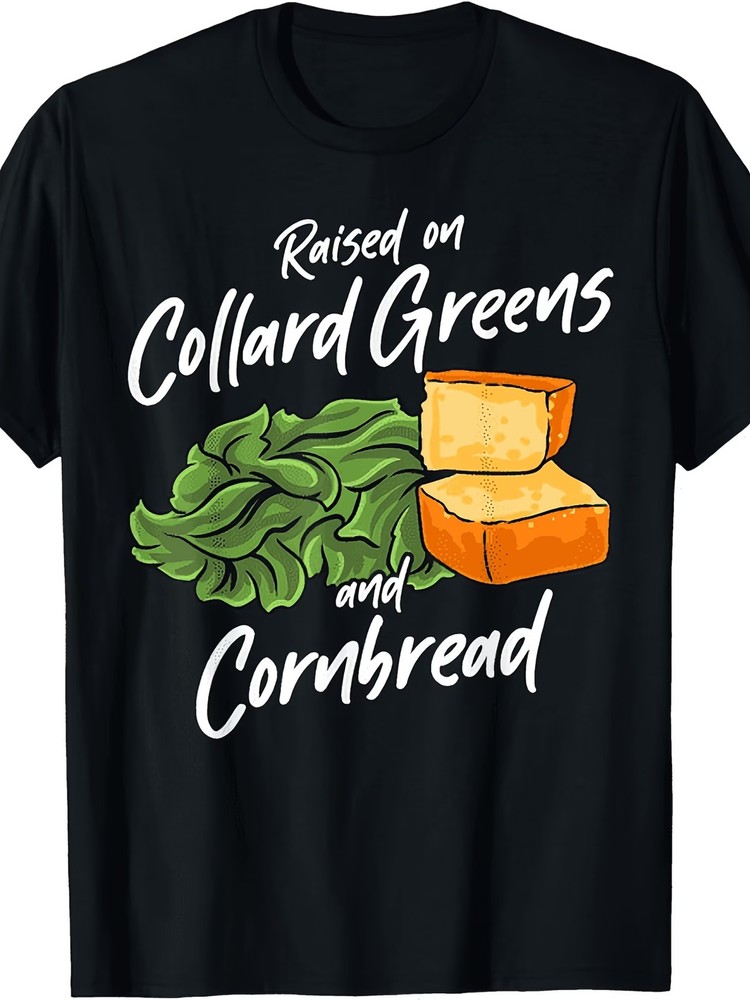 Men’s & Women’s Southern Food Collard Greens & Cornbread T-Shirt – 220gsm Heavyw