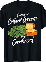 Men’s & Women’s Southern Food Collard Greens & Cornbread T-Shirt – 220gsm Heavyw