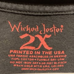 Wicked Jester Graphic T Shirt Mens 2X Black Red Open Sinner VS False Saint Y2K
