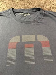 TravisMathew Graphic T-Shirt Men’s L Charcoal Geometric Design EUC