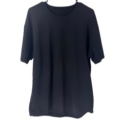 BYLT Basics Mens Drop-Cut Lux T-Shirt Black Short Sleeve Curved Hem XL