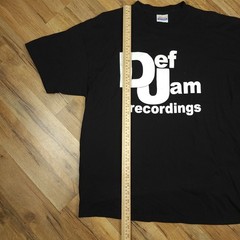 Def Jam Recordings T Shirt Mens XL Black Cotton Hip Hop Rap Music Logo Tee