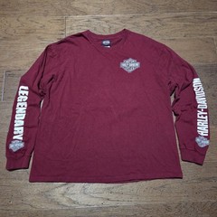 VTG Harley Davidson Shirt XL Y2K Long Sleeve Skull Graphic 2012 Louisiana