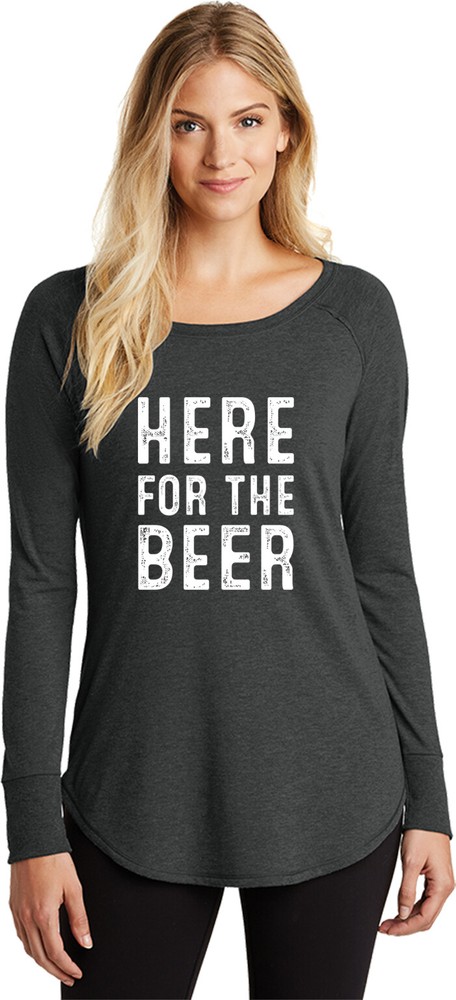 St Patricks Day Here for the Beer Ladies Tri Blend Long Sleeve Shirt
