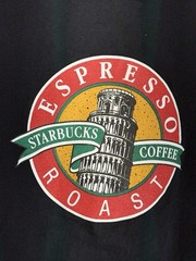 Vintage Shirt Starbucks Coffee Espresso 80s 90s Seattle Pisa Single Stitch Black