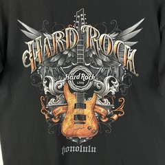 Hard Rock Cafe Honolulu Hawaiian Guitar Graphic T-Shirt Mens XL Black