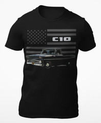 Black 1966 Chevy C10 Antique Pickup Truck Owner Gift Short-Sleeve Unisex T-Shirt