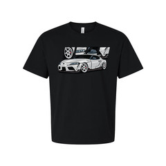 Toyota GR Supra A90 Unisex Graphic T Shirt With Detailed Car Artwork And Wheel D