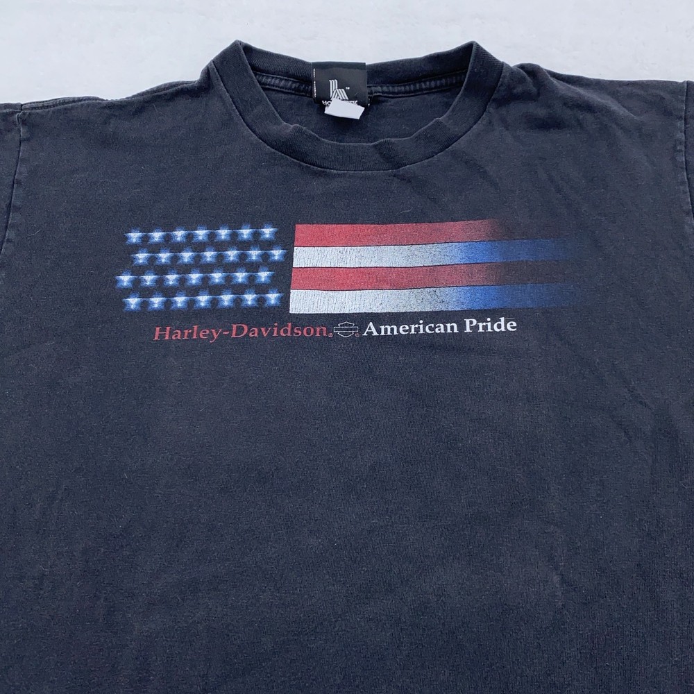 Vintage Harley-Davidson Shirt Mens Large Black American Pride Dubai UAE 90s USA
