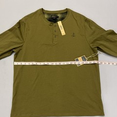 Pendleton Every Wear Mens Large Long Sleeve Button Henley Shirt Olive Green NWT