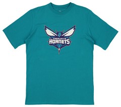 FISLL NBA Men’s Charlotte Hornets Team Color, Name and Logo Premium T-Shirt
