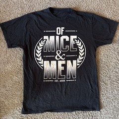 Of Mice & Men Shirt Mens Medium Black Band Graphic Tee Rock Emo Metal Music 2009
